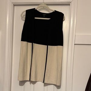 Chaps Black and Cream Colorblock Sleeveless Top